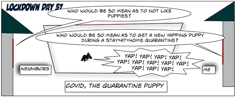 57. Covid, the Quarantine Puppy Comics